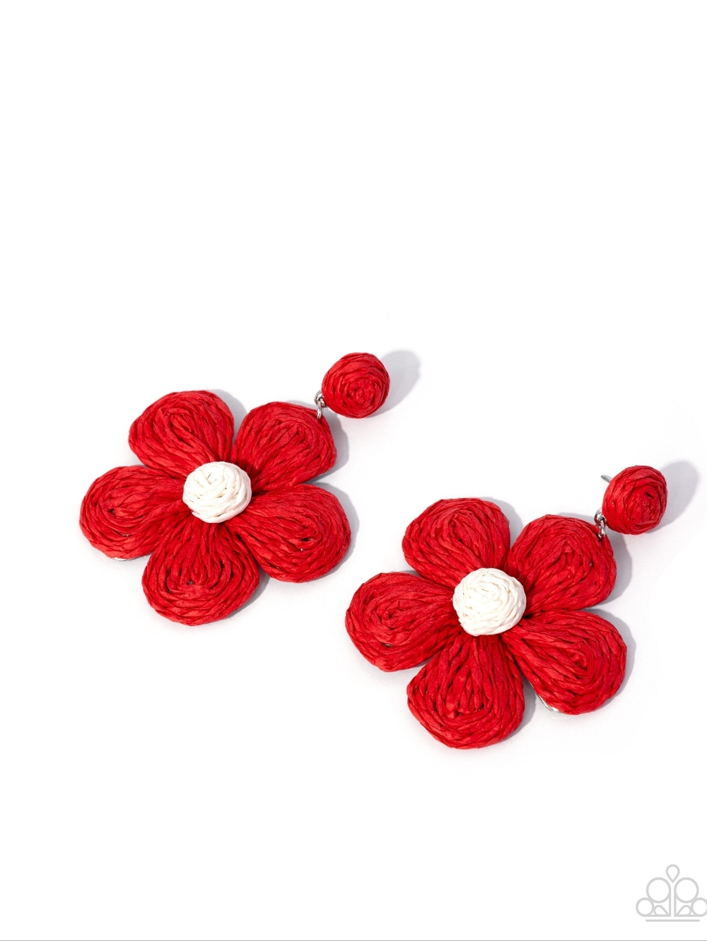 2/$10 Paparazzi Double Daisies - Red Post Earrings